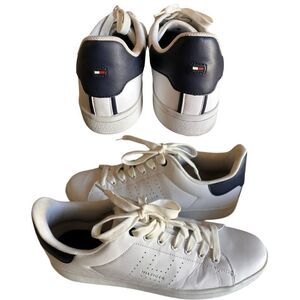 Tommy Hilfiger Men’s Sneakers – White Leather Low Top Size 13